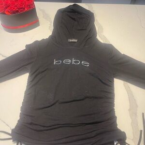 Bebe Black Hoodie with Sparkling Logo
